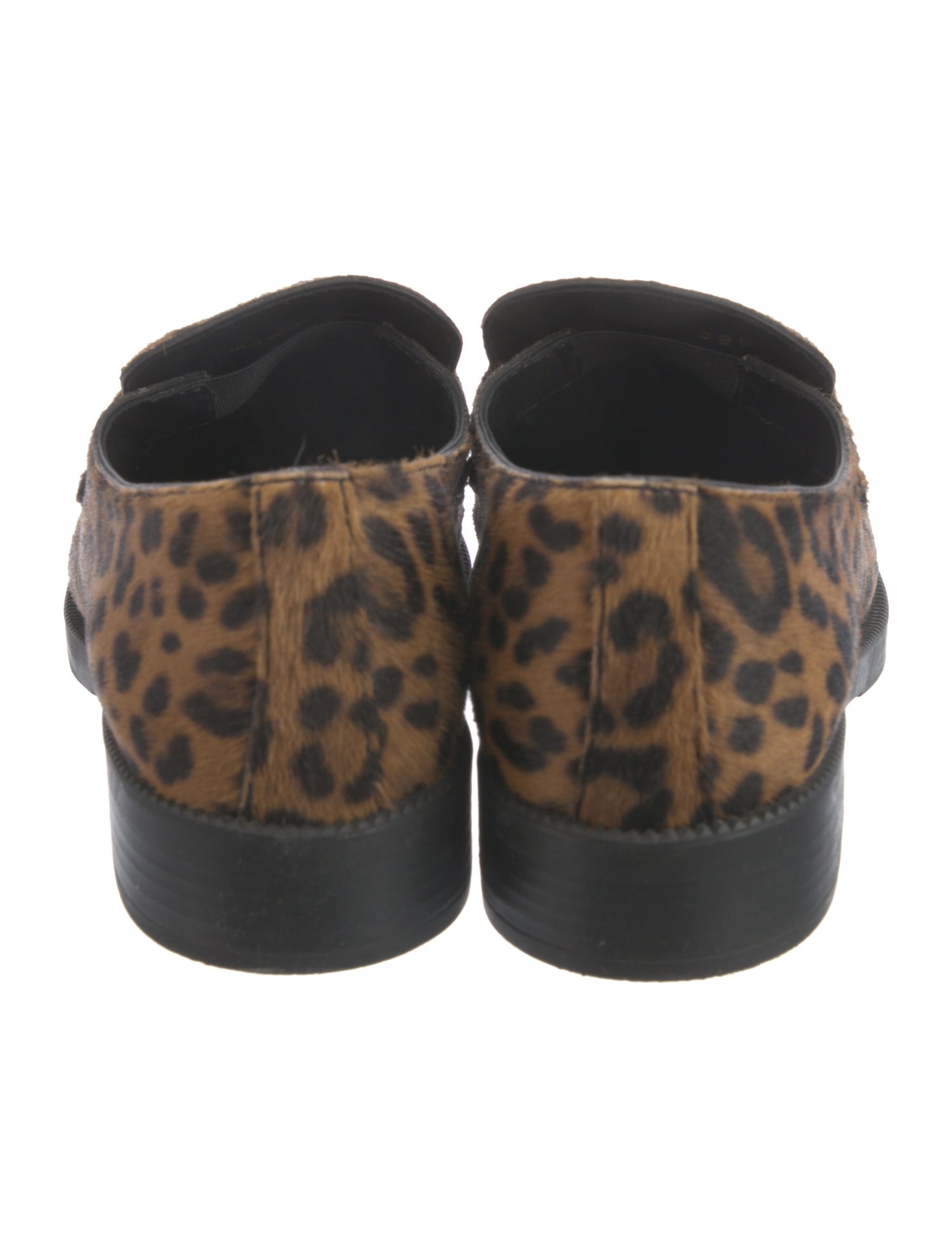 Prada Enameled Metal Triangle Ponyhair Loafers